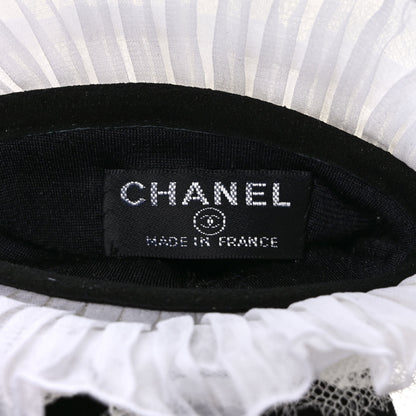 Chanel Suede Lace CC Gloves 8 Black White 3 of 5