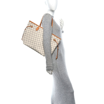 Louis Vuitton Damier Azur Neo Neverfull MM Rose Ballerine 2 of 9
