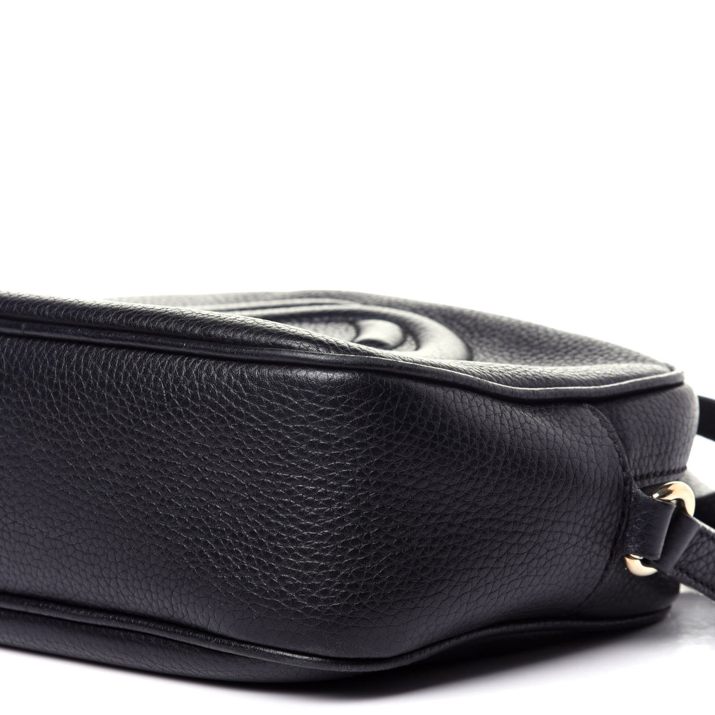Pebbled Calfskin Small Soho Disco Bag Black