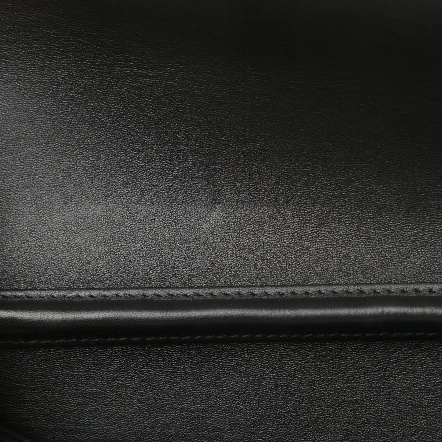 Lambskin Quilted Retro Label Clutch Black