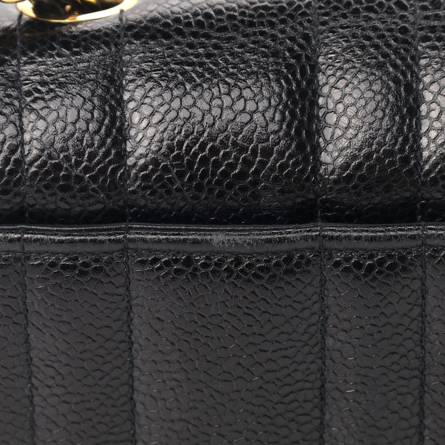 Caviar Vertical Quilted Mini Flap Black