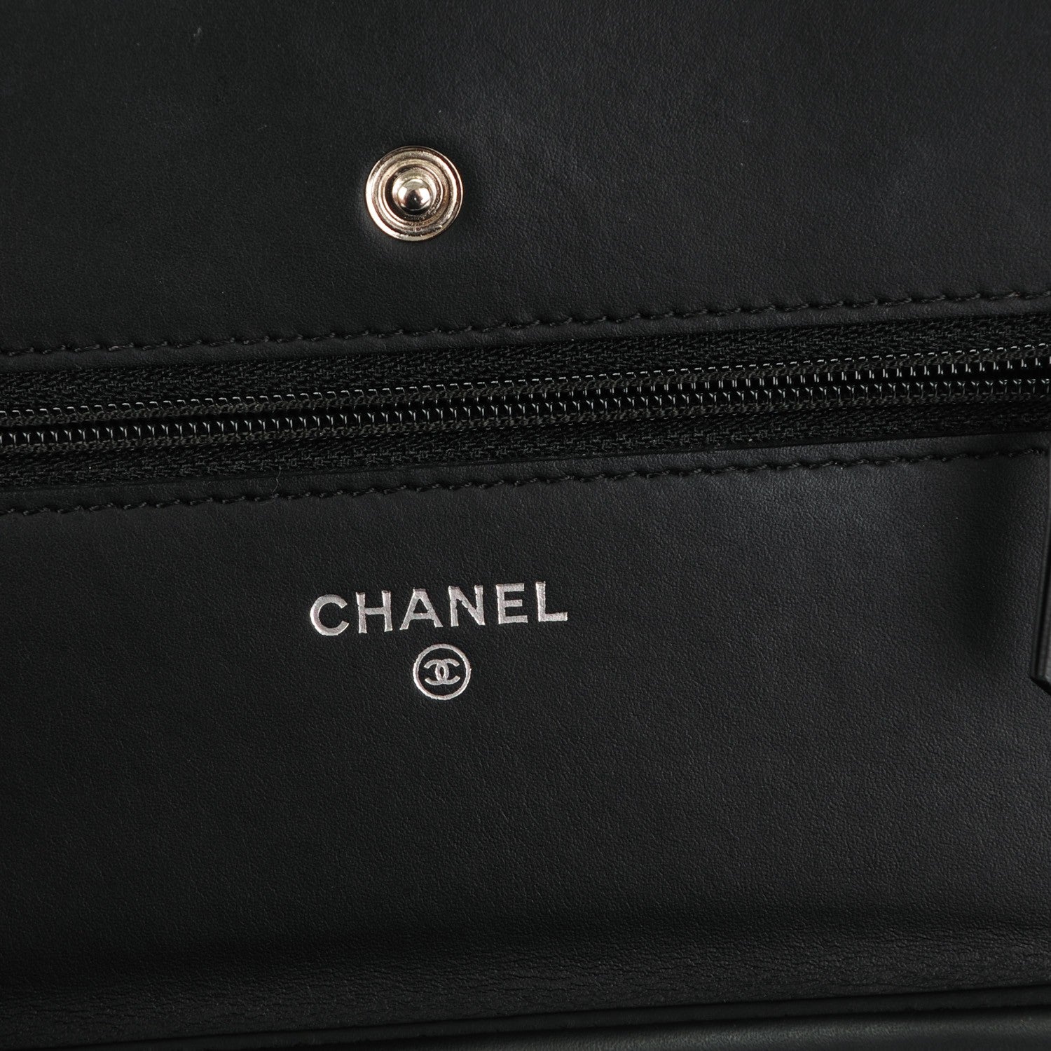 Chanel Distressed Patent Calfskin Quilted Wallet on Chain WOC Black 6 of 8
