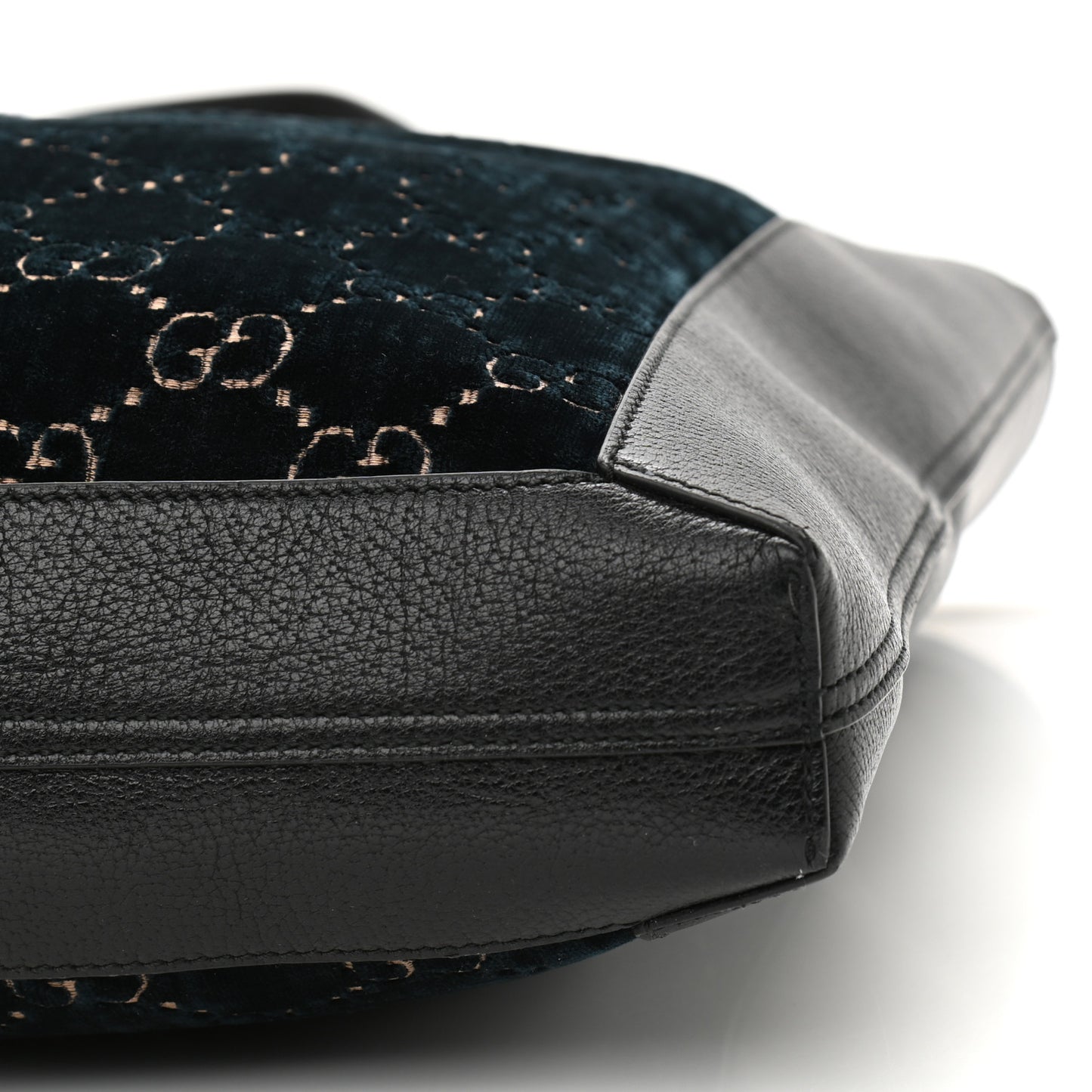 Velvet GG Monogram Textured Calfskin Web Large Ophidia Vertical Shopping Tote Blue Beige Black