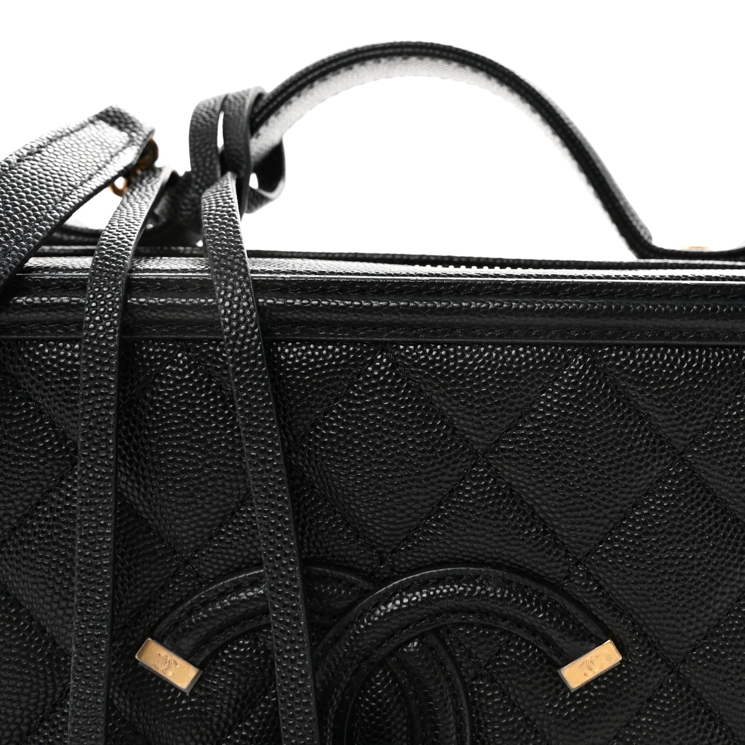Chanel Caviar Quilted Medium CC Filigree Vanity Case Black 8 of 11