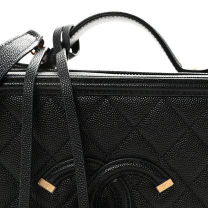Chanel Caviar Quilted Medium CC Filigree Vanity Case Black 8 of 11