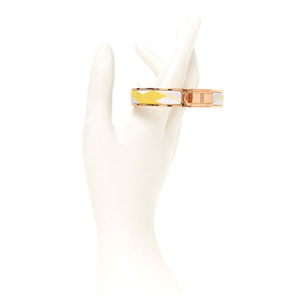 Hermes Enamel Printed H en Bias Narrow H Vibration Clic Cadenas Bracelet PM Pastel Acidule 2 of 4