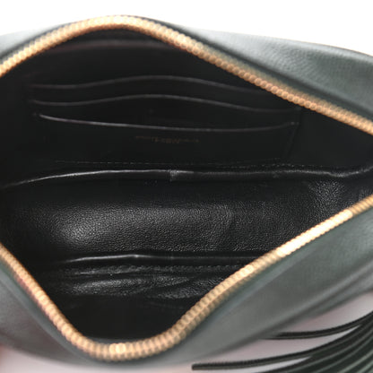 Saint Laurent Grain De Poudre Matelasse Monogram Mini Lou Camera Bag New Vert Fonce 5 of 10