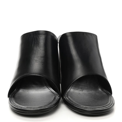 Balenciaga Shiny Sheepskin Oval 90mm Mule Pump 39 Black White 2 of 13