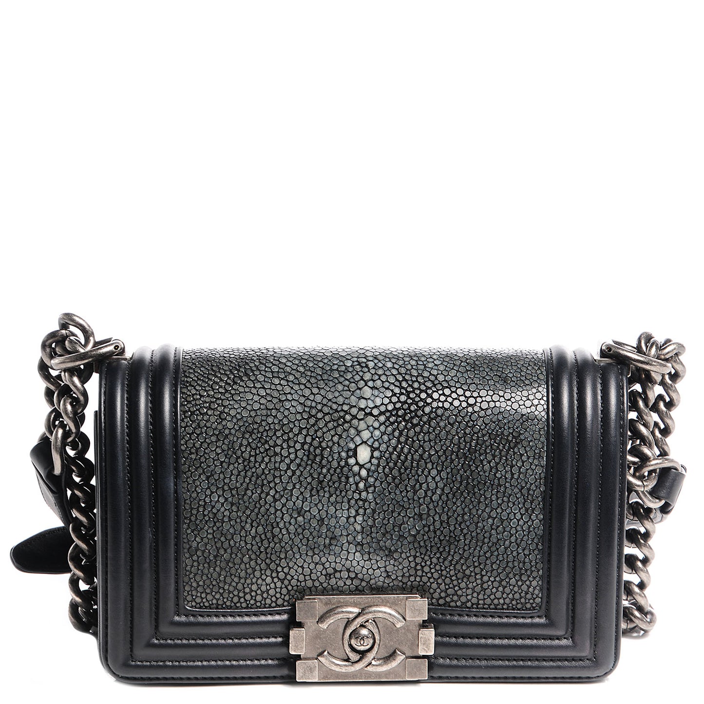 Galuchat Stingray Small Boy Flap Black