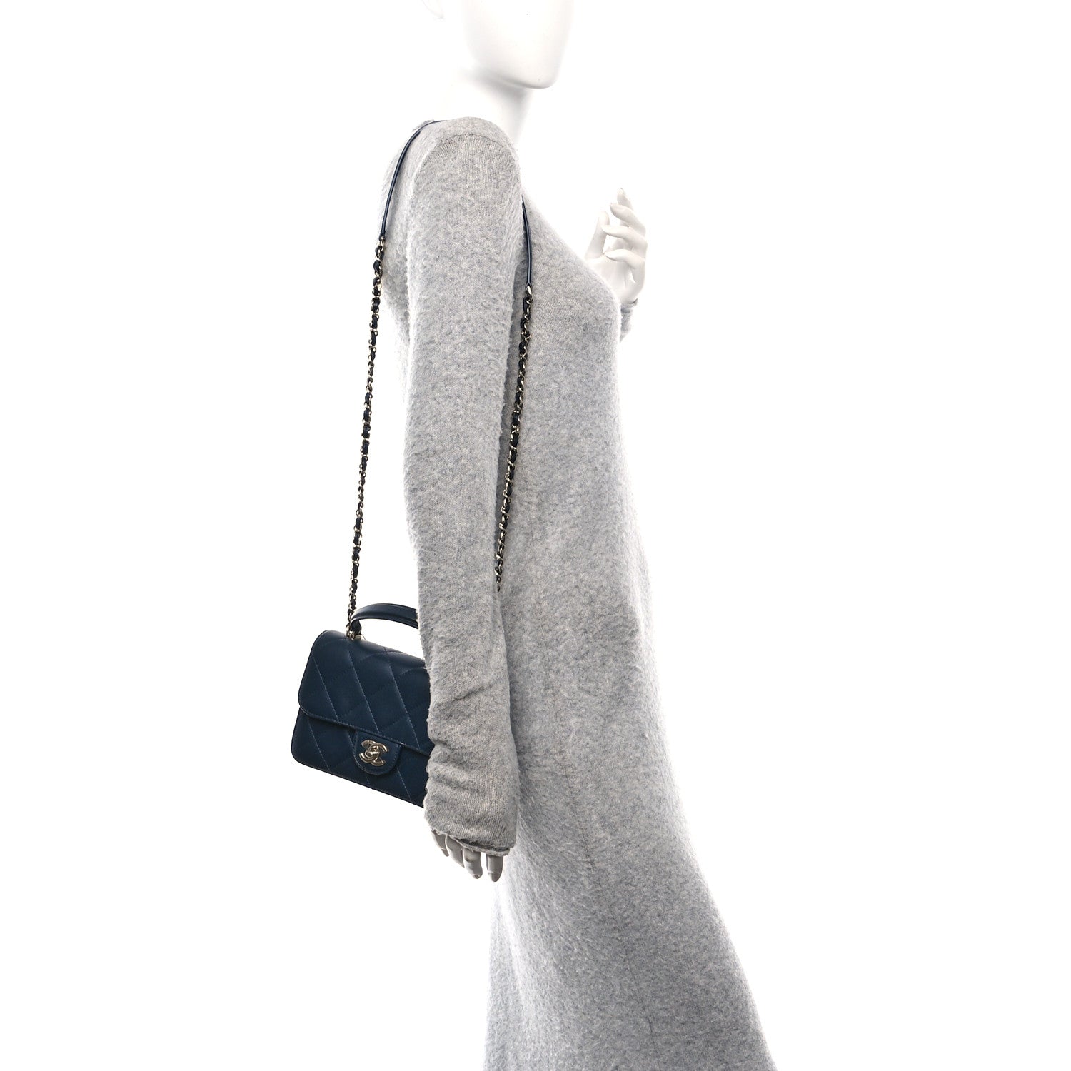 Chanel Calfskin Quilted Small Coco Lady Flap Navy Navy 3 of 10