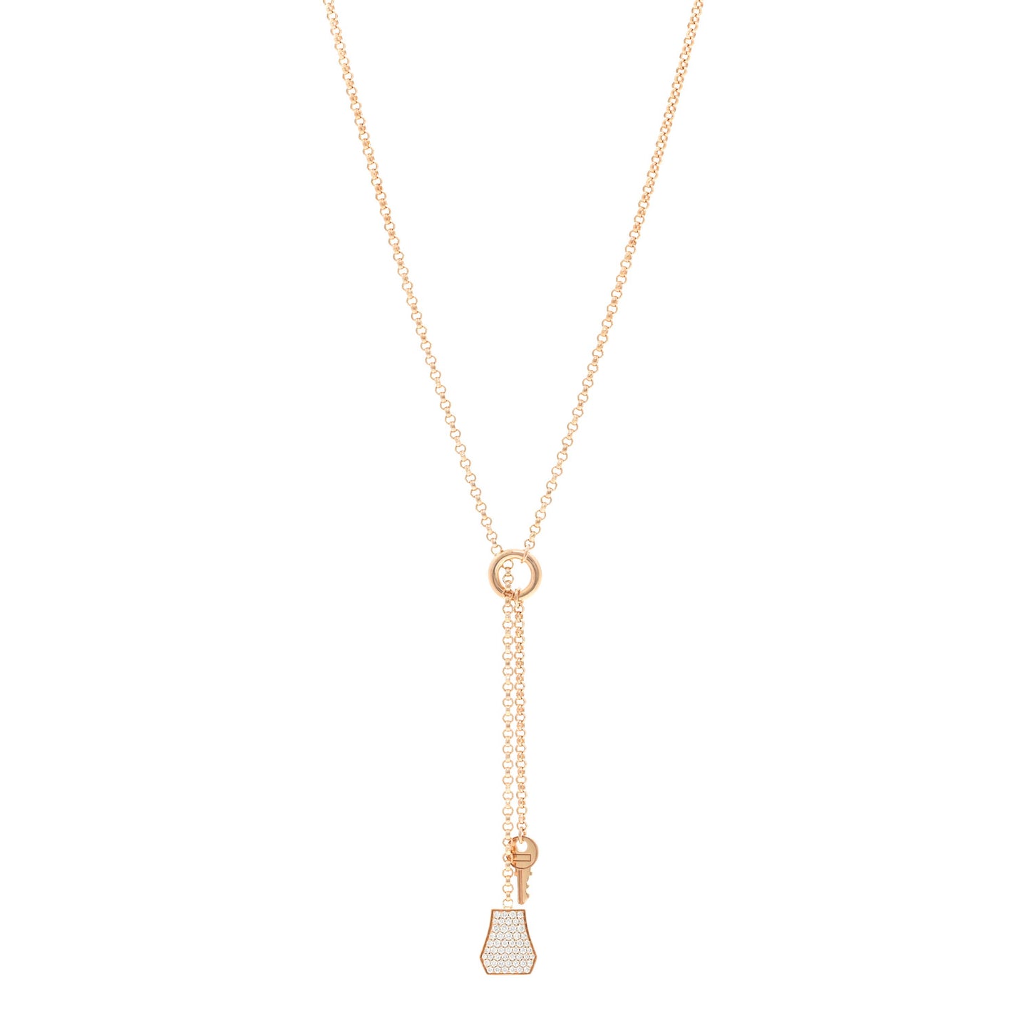 18K Rose Gold Diamond PM Kelly Clochette Necklace