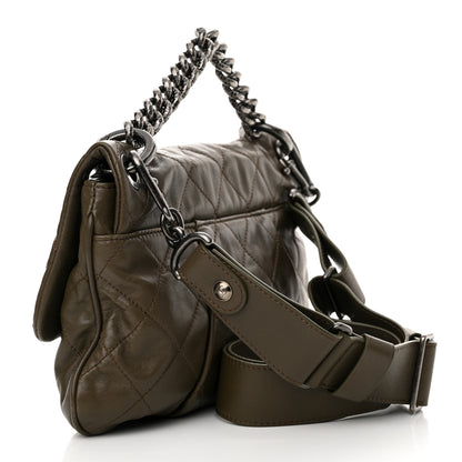 Chanel Calfskin Coco Pleats Messenger Flap Beige Taupe 3 of 12