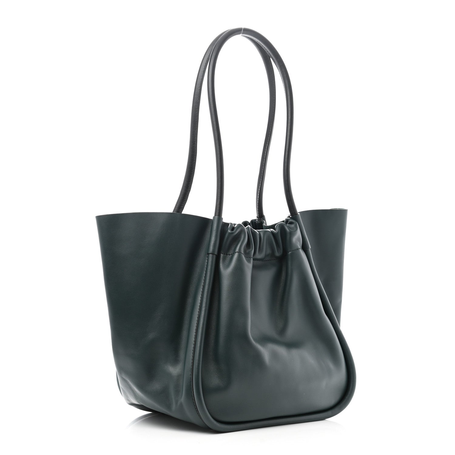 Proenza Schouler Calfskin Large Ruched Tote Petrol Green 3 of 13