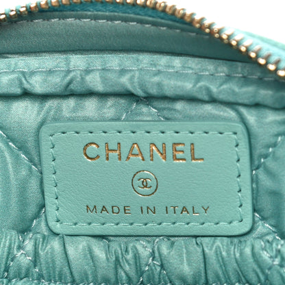Chanel Caviar Quilted Small Curvy Pouch Cosmetic Case Light Blue 6 of 11