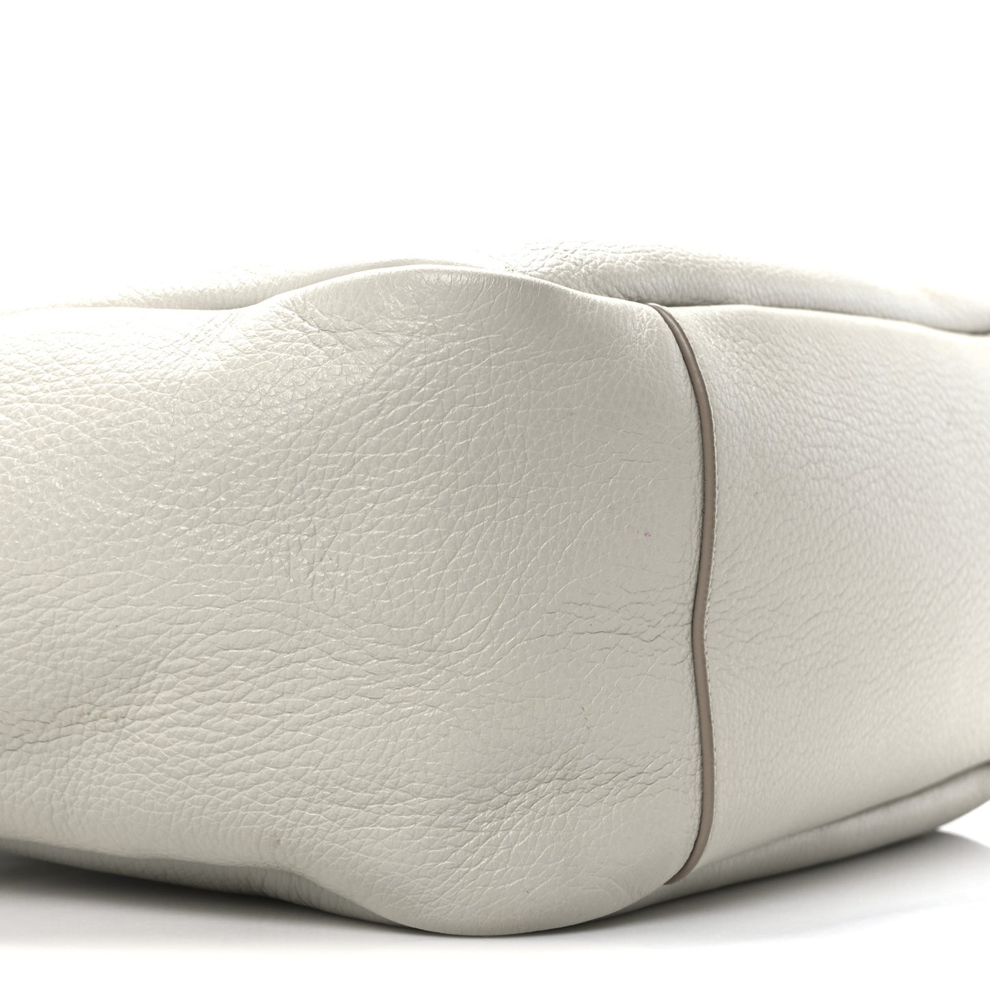 Grained Deerskin Bea Tote Blanc Vintage