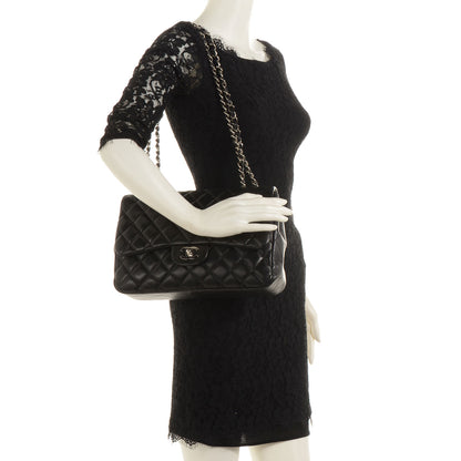 Chanel Lambskin Quilted Jumbo Single Flap Black 2 of 8