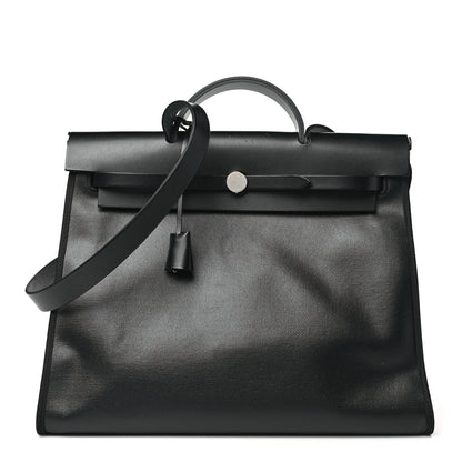 Hermes Toile H Berline Vache Hunter Herbag Zip 39 MM Black Ecru 1 of 12