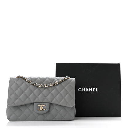 Chanel Caviar Quilted Jumbo Double Flap Grey 11 of 11