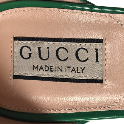 Gucci Patent Crystal Double G Platform Pumps 39.5 New Shamarock 8 of 9