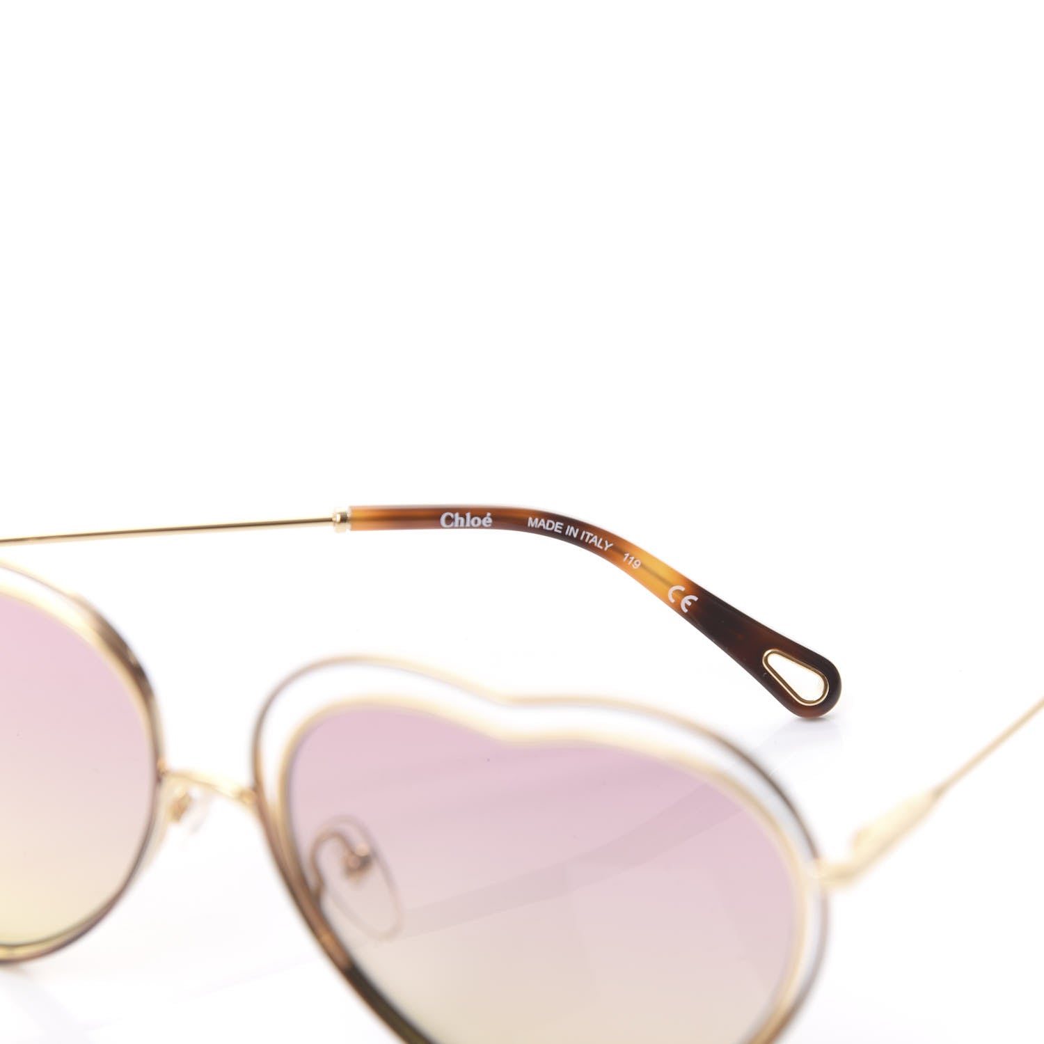 Chloe Metal Poppy Love Heart Sunglasses CE131S Havana Rose 6 of 8