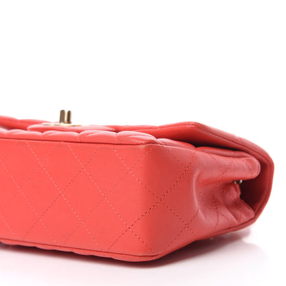 Chanel Lambskin Quilted Mini Rectangular Flap Red 7 of 15
