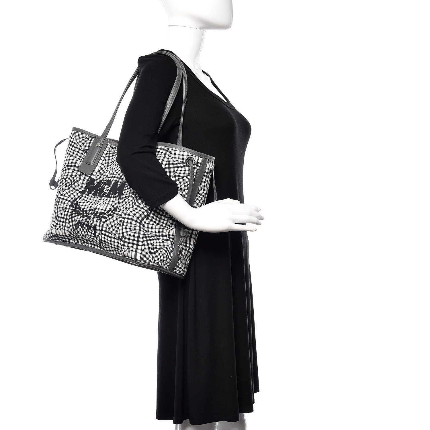 MCM Visetos Medium Liz Reversible Shopper Tote Phantom Grey 2 of 16