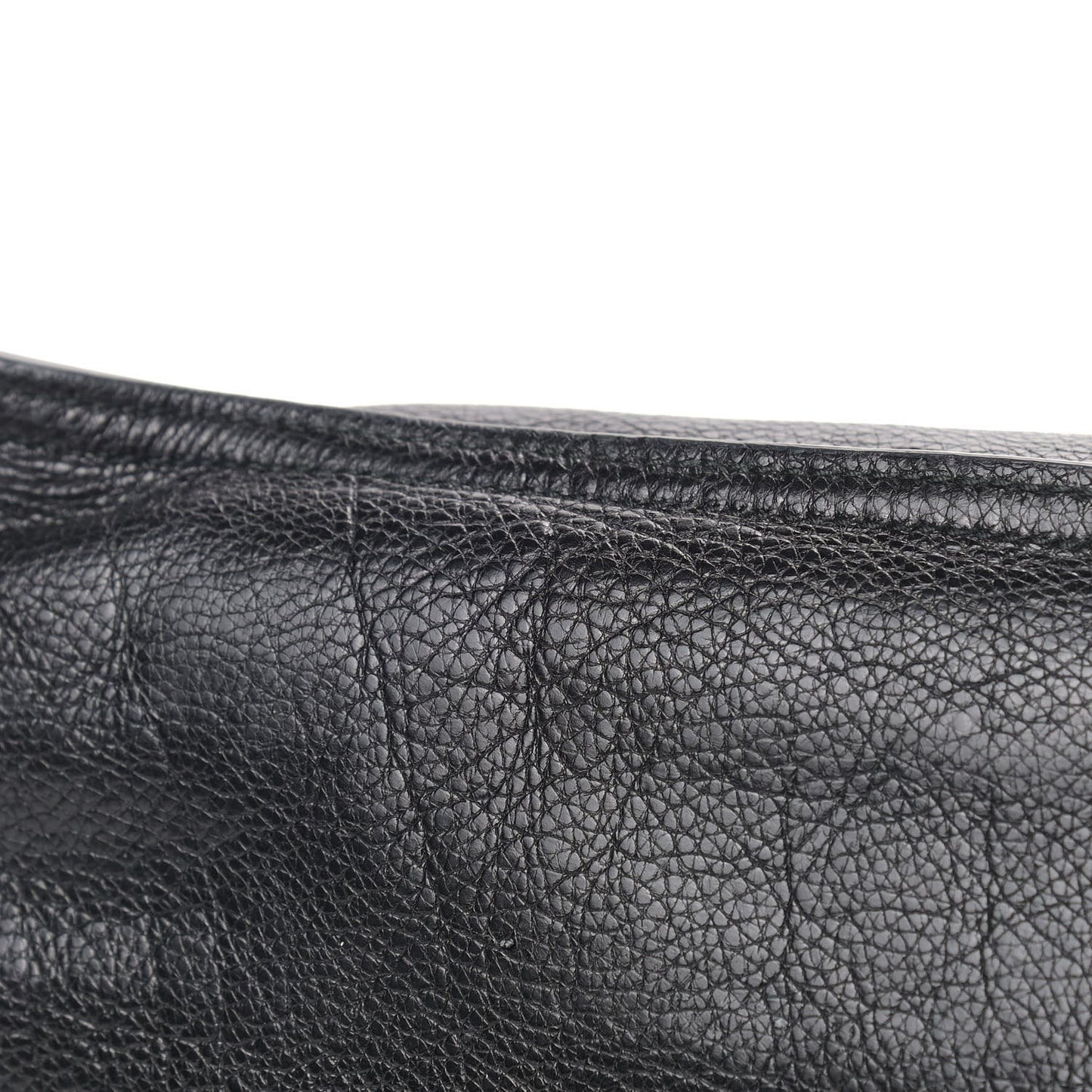 Glace Calfskin Etiquette Shopping Bag Black Astrale