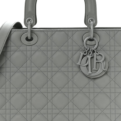 Christian Dior Ultra Matte Calfskin Cannage Large Lady Dior Grey Stone Grey Stone 8 of 10