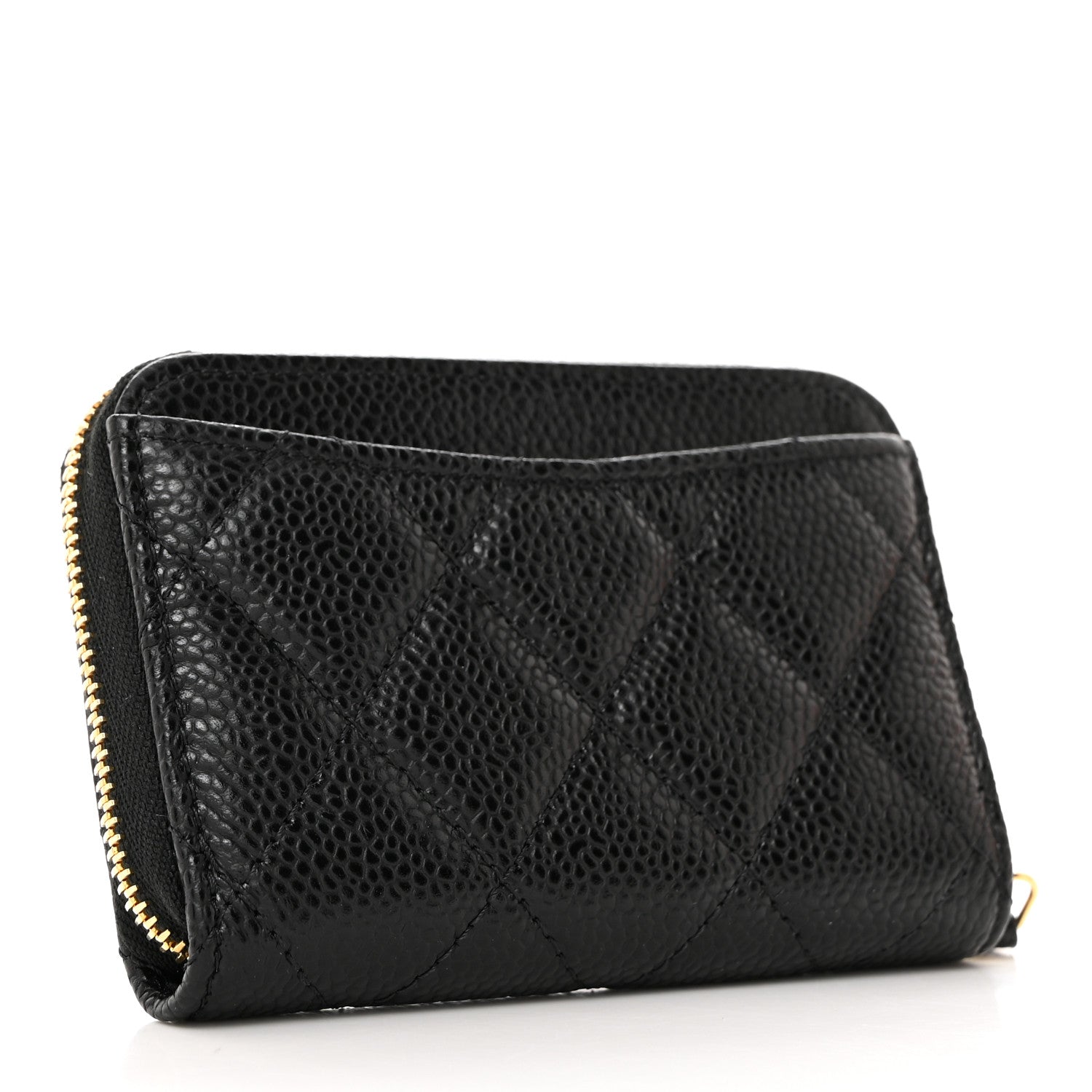 Chanel Caviar Quilted Zip Coin Purse Black 4 of 7