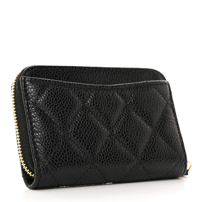 Chanel Caviar Quilted Zip Coin Purse Black 4 of 7