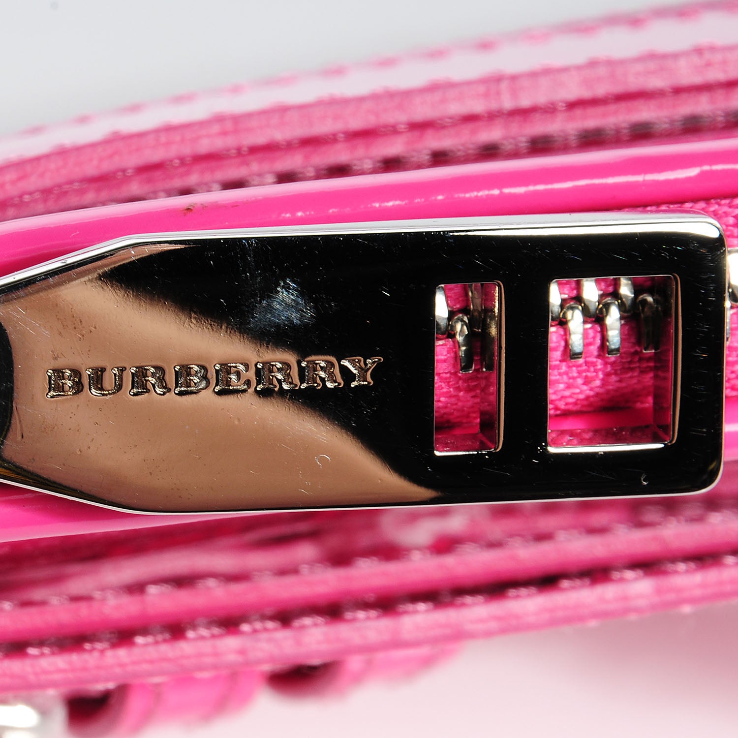 Burberry Patent Bridle Calfskin Parmoor Clutch Bag Pink 11 of 15