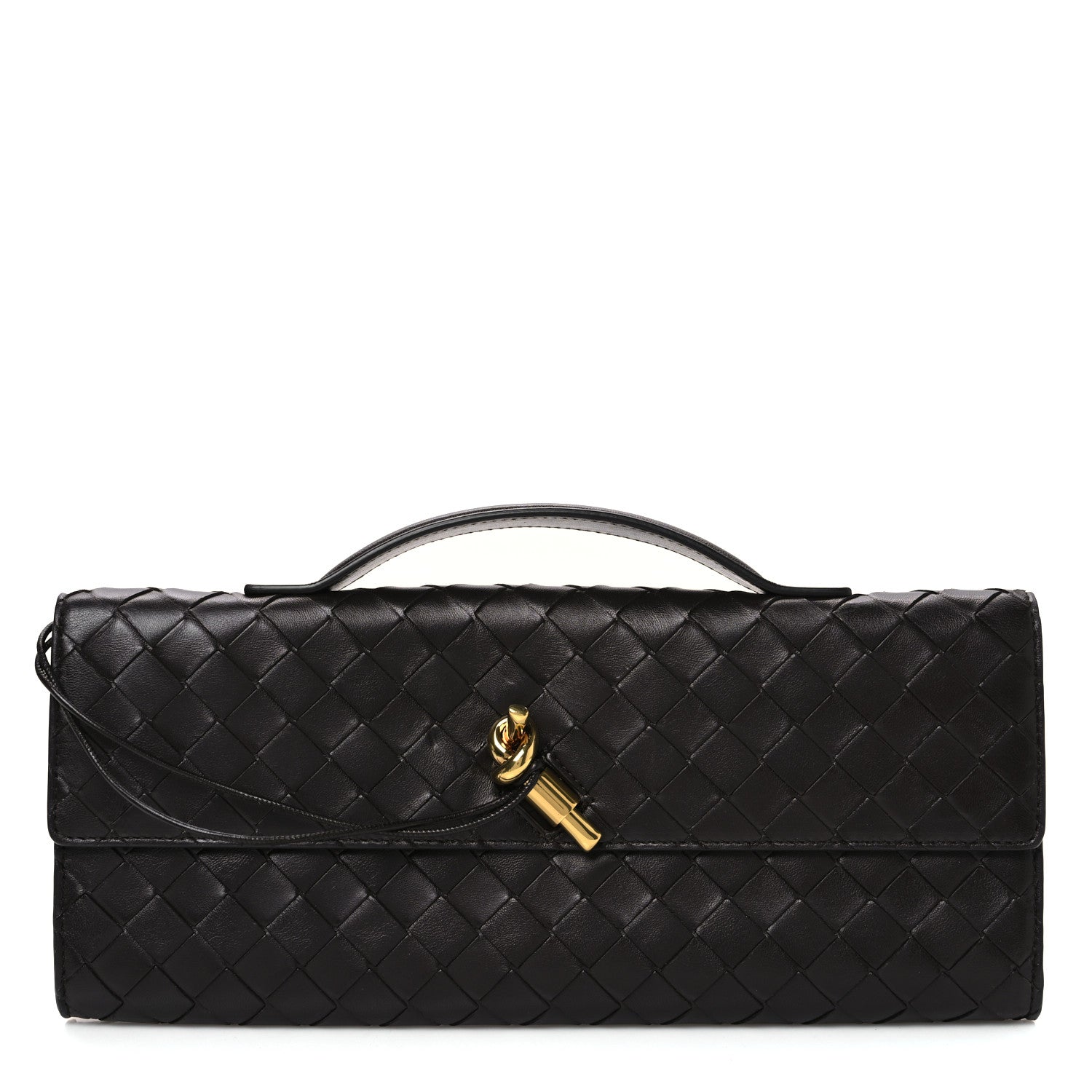 Bottega Veneta Nappa Intrecciato Long Andiamo Top Handle Clutch Fondant 1 of 9