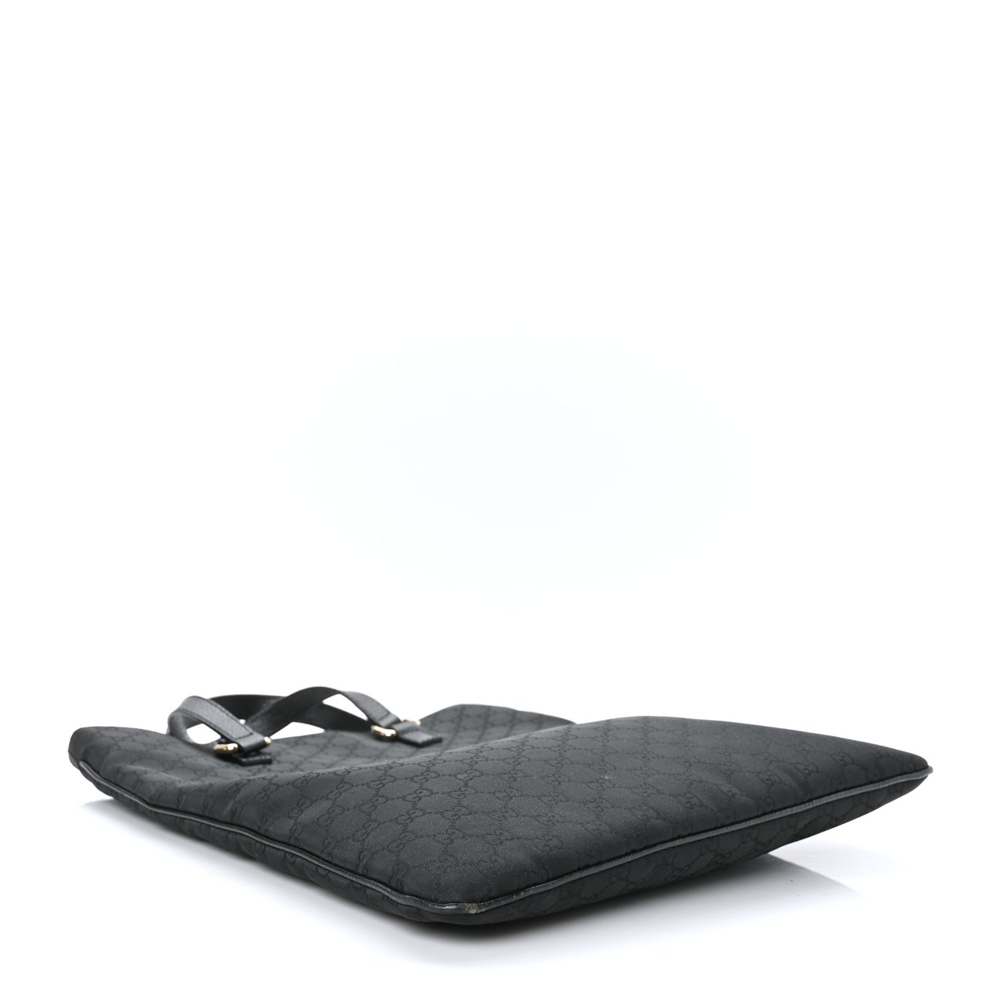 Calfskin Canvas Monogram Flat Vertical Tote Black