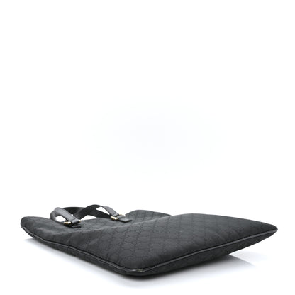 Gucci Calfskin Canvas Monogram Flat Vertical Tote Black 4 of 10
