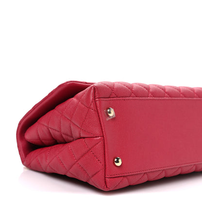 Chanel Caviar Quilted Small Coco Handle Flap Dark Pink 9 of 10