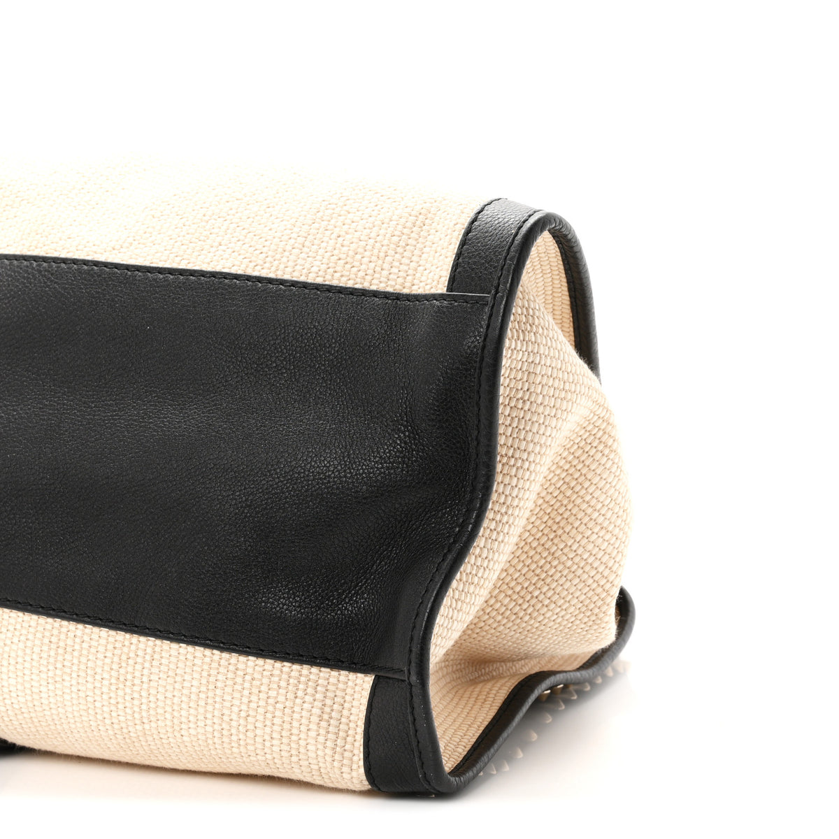 Gucci Canvas Calfskin Studded Large Soft Stirrup Shoulder Bag White Black 10 of 10