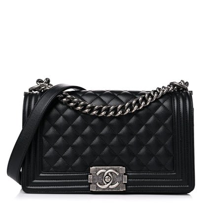 Chanel Caviar Quilted Medium Boy Flap Black 1 of 12