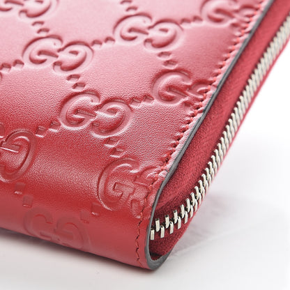 Gucci Guccissima Signature Zip Around Organizer Wallet Hibiscus Red 6 of 10