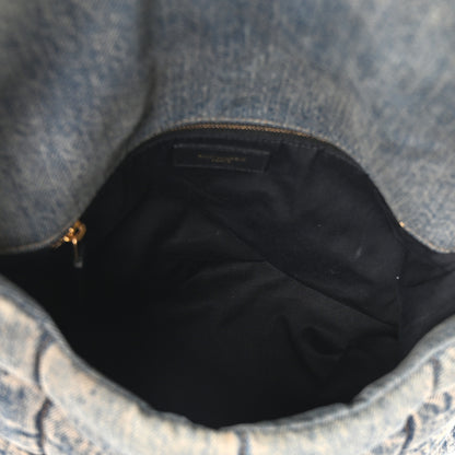 Saint Laurent Denim Quilted Medium Loulou Puffer Monogram Chain Satchel Rodeo Blue 5 of 10