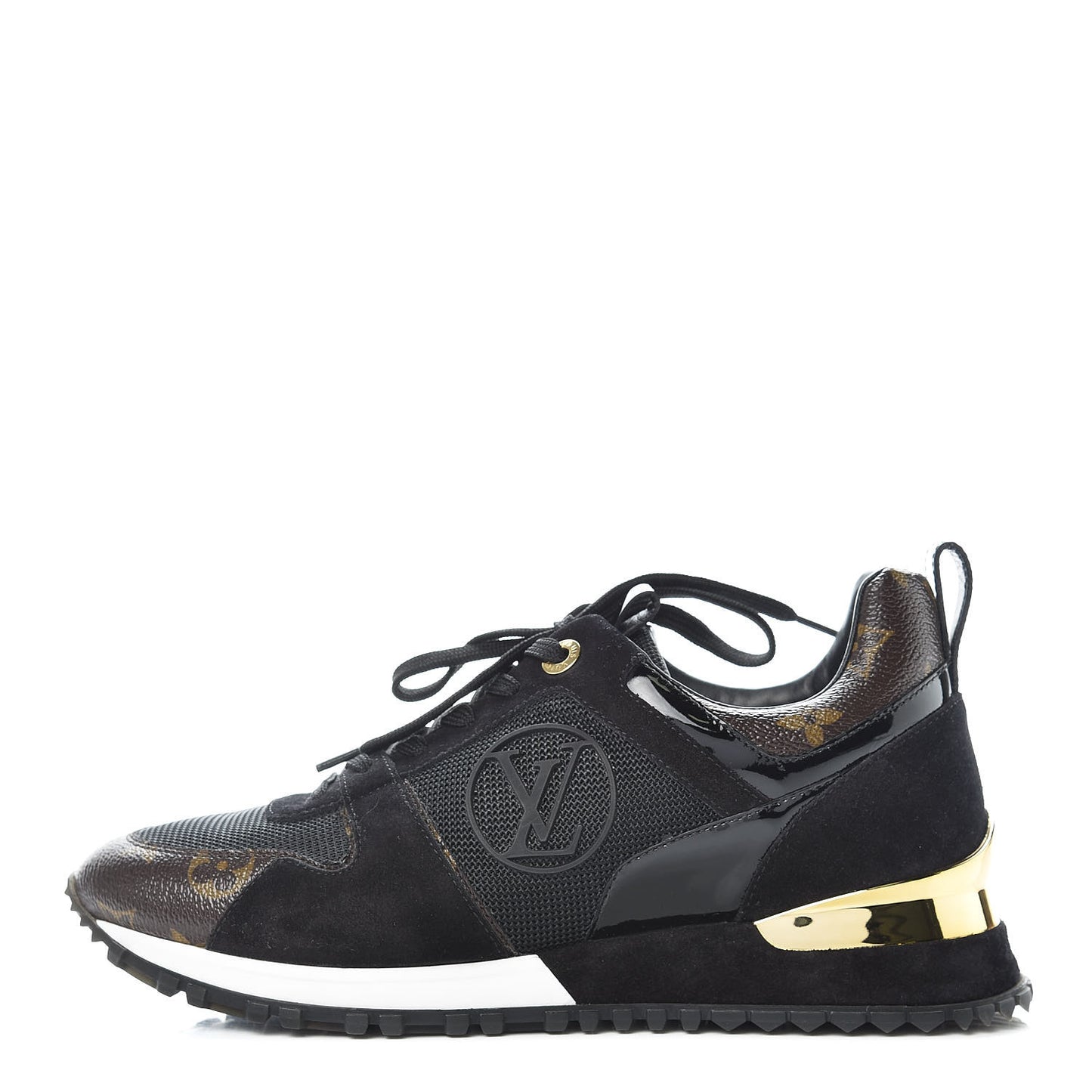 Suede Monogram Run Away Sneakers 37.5 Black