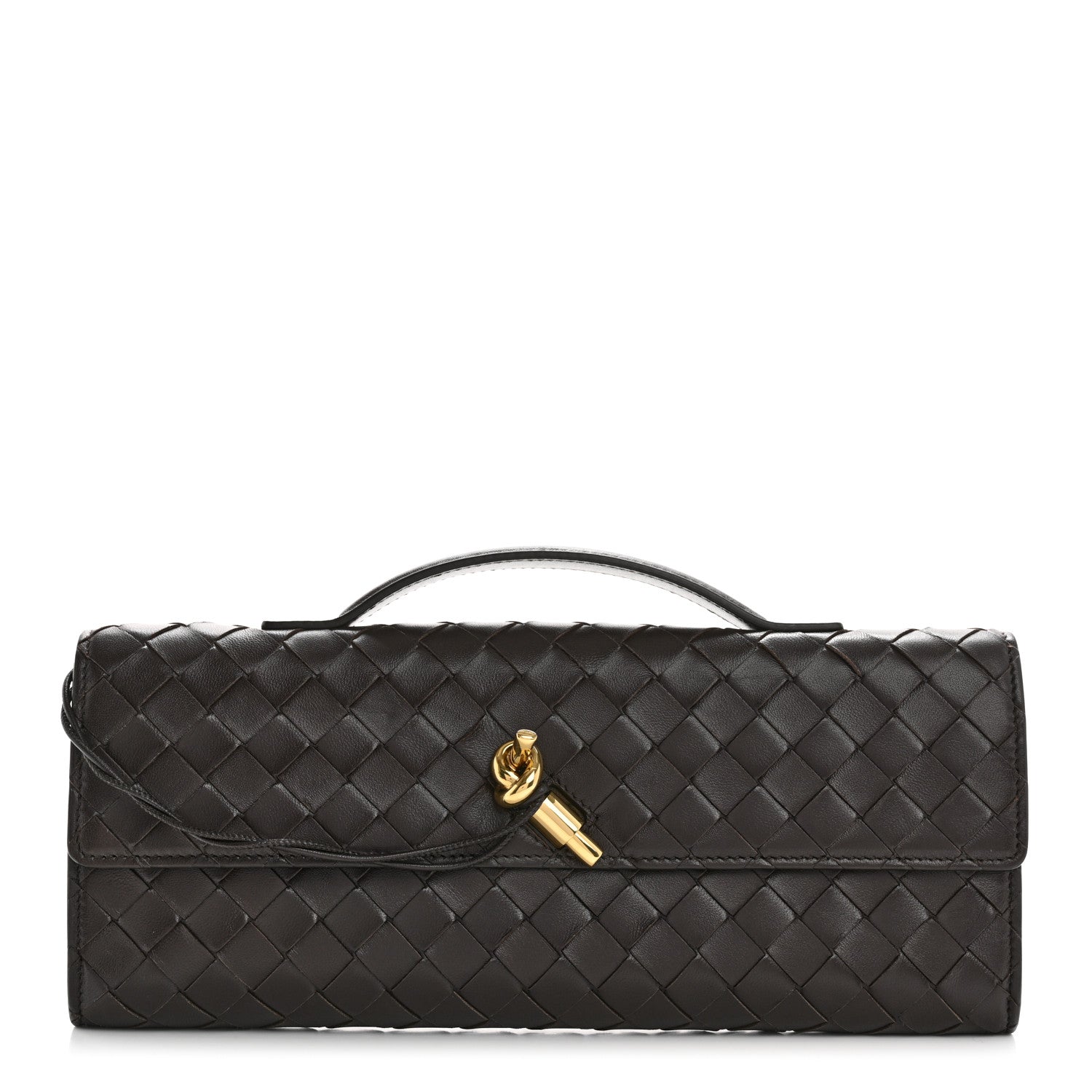 Bottega Veneta Nappa Intrecciato Long Andiamo Top Handle Clutch Fondant 1 of 10