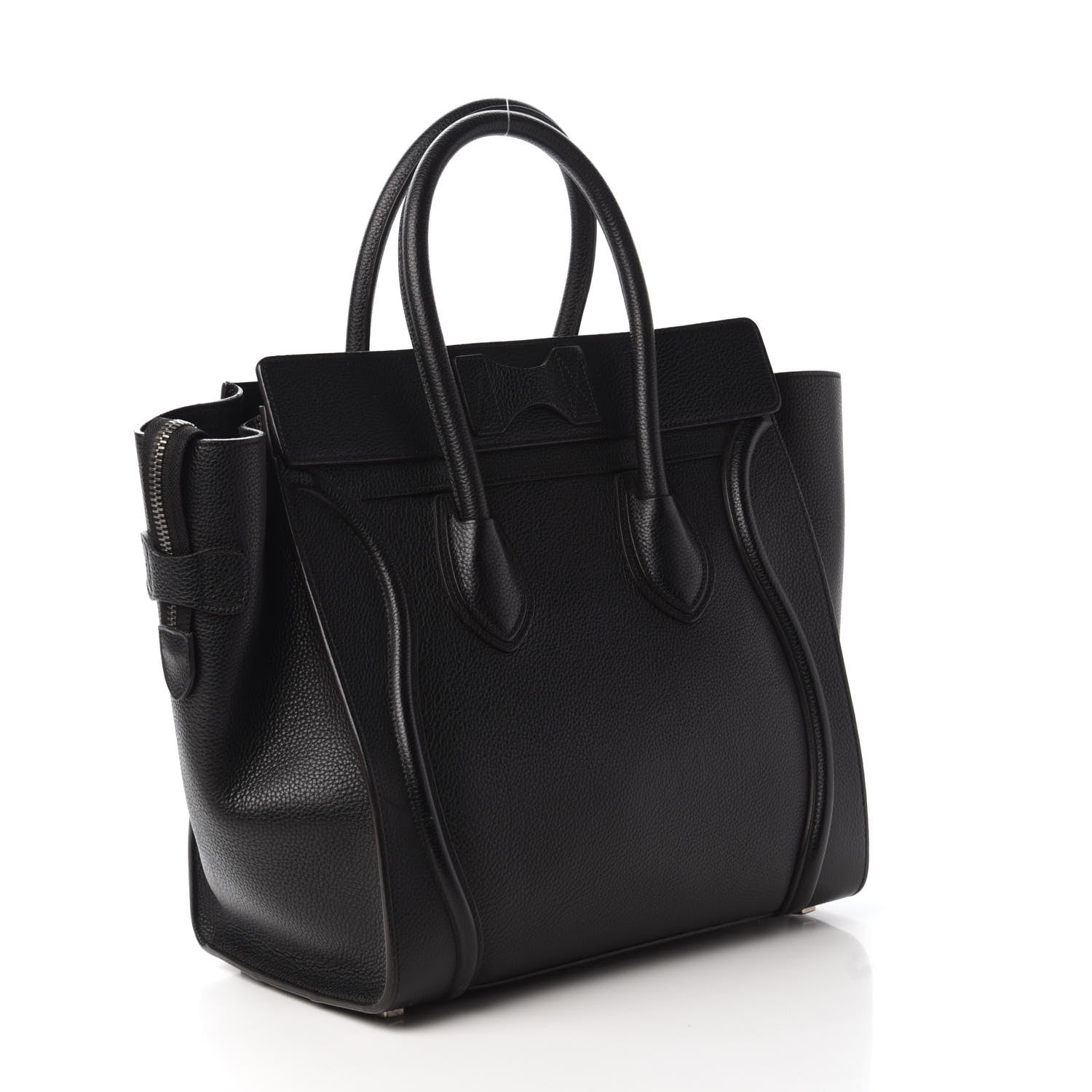 Celine Drummed Calfskin Mini Luggage Black 3 of 9
