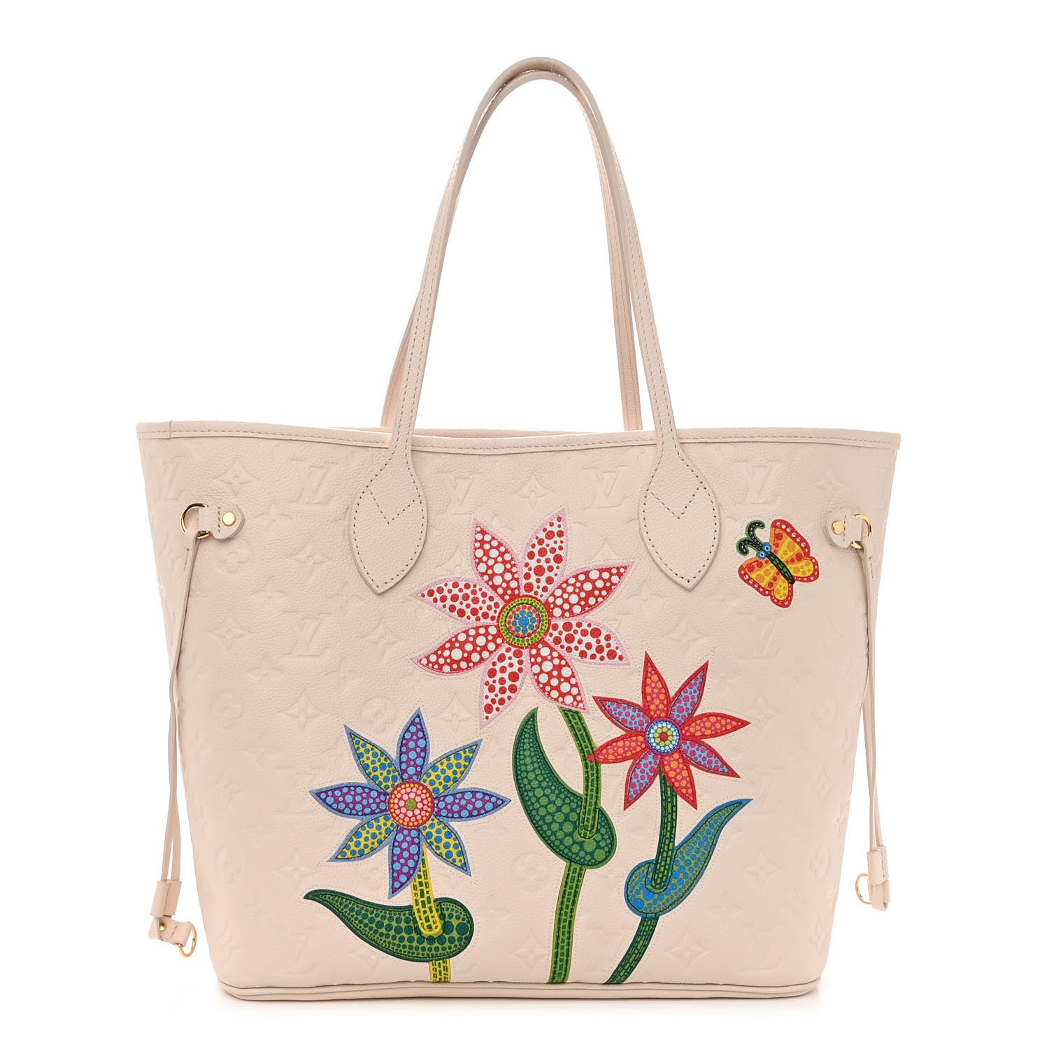 Louis Vuitton LV X YK Empreinte Inlaid Kusama Flowers Neverfull MM Quartz 1 of 9