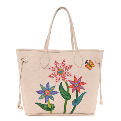 Louis Vuitton LV X YK Empreinte Inlaid Kusama Flowers Neverfull MM Quartz 1 of 9
