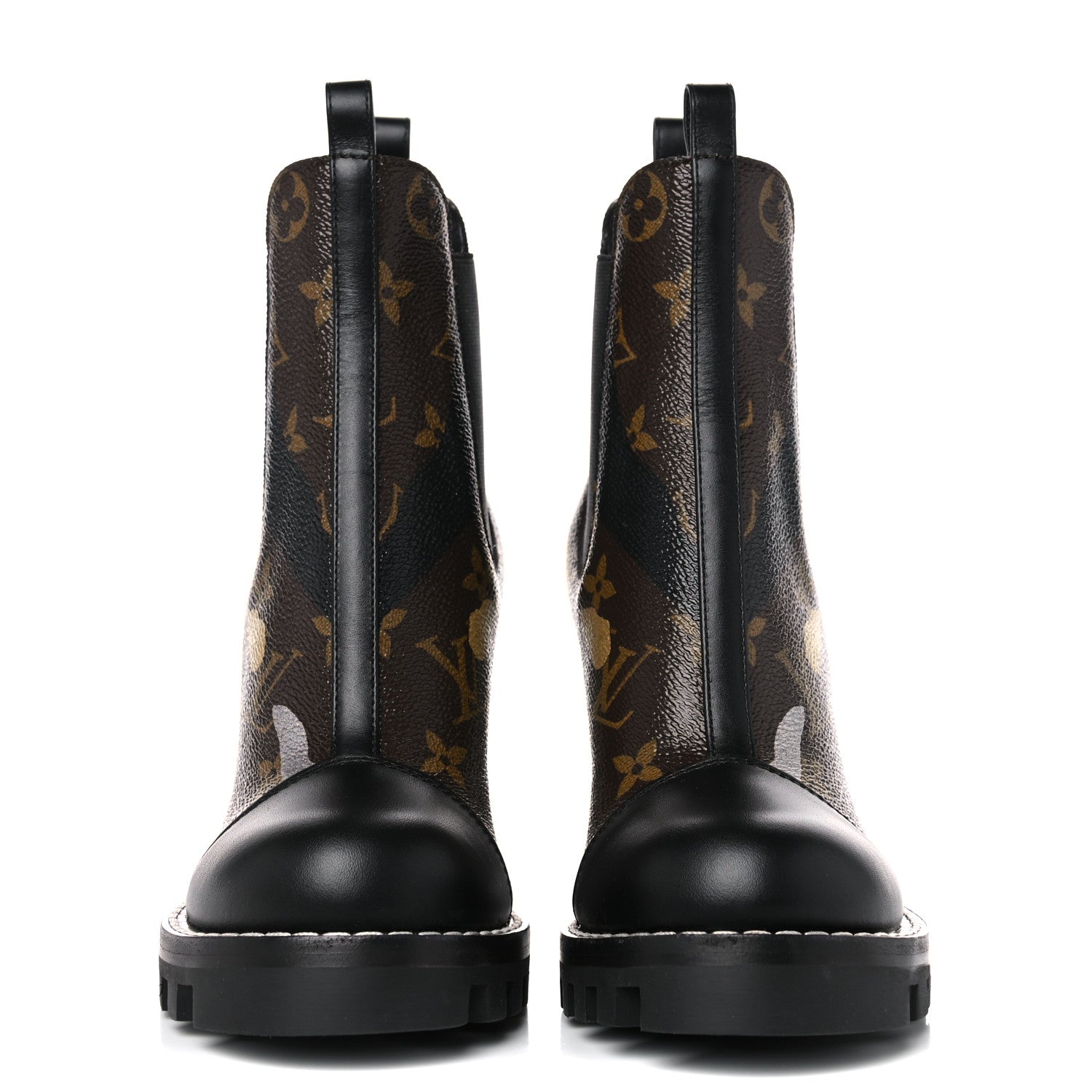 Louis Vuitton X LOL Calfskin Monogram Star Trail Ankle Boots 35 Gold Silver 2 of 9