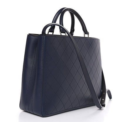 Chanel Bullskin Stitched Large Bi-Color Shopping Tote Blue 2 of 9