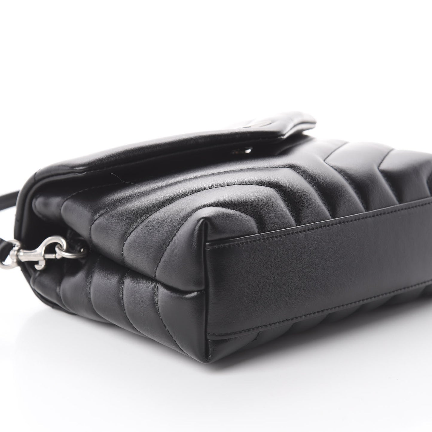 Calfskin Y Quilted Monogram Toy Loulou Crossbody Bag Black