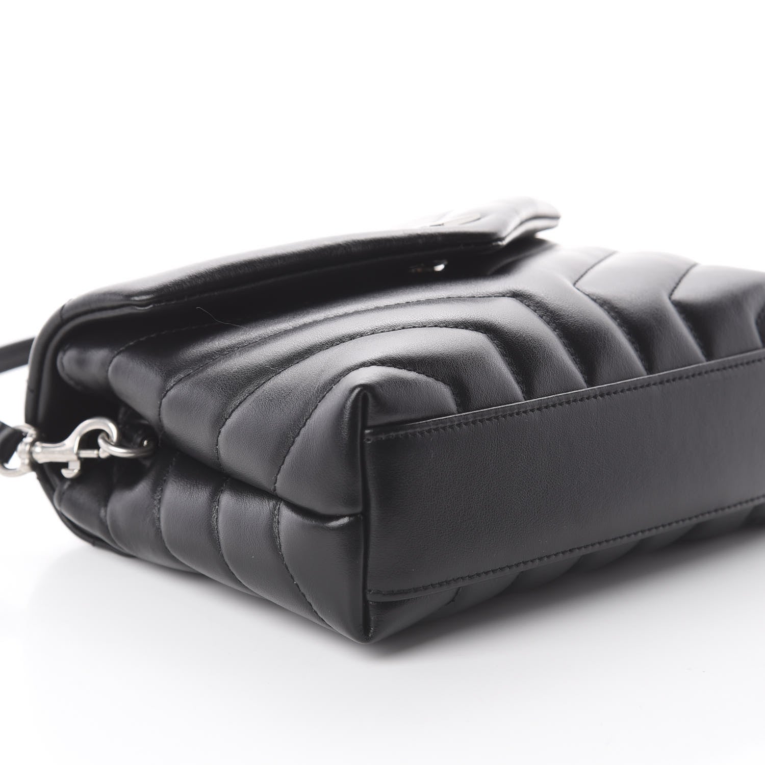 Saint Laurent Calfskin Y Quilted Monogram Toy Loulou Crossbody Bag Black 5 of 8