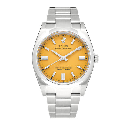 Rolex Stainless Steel 36mm Oyster Perpetual Watch Yellow 126000 1 of 5