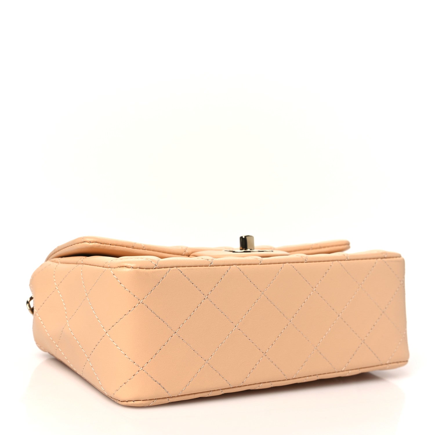 Chanel Lambskin Quilted Mini Rectangular Flap Beige 5 of 12